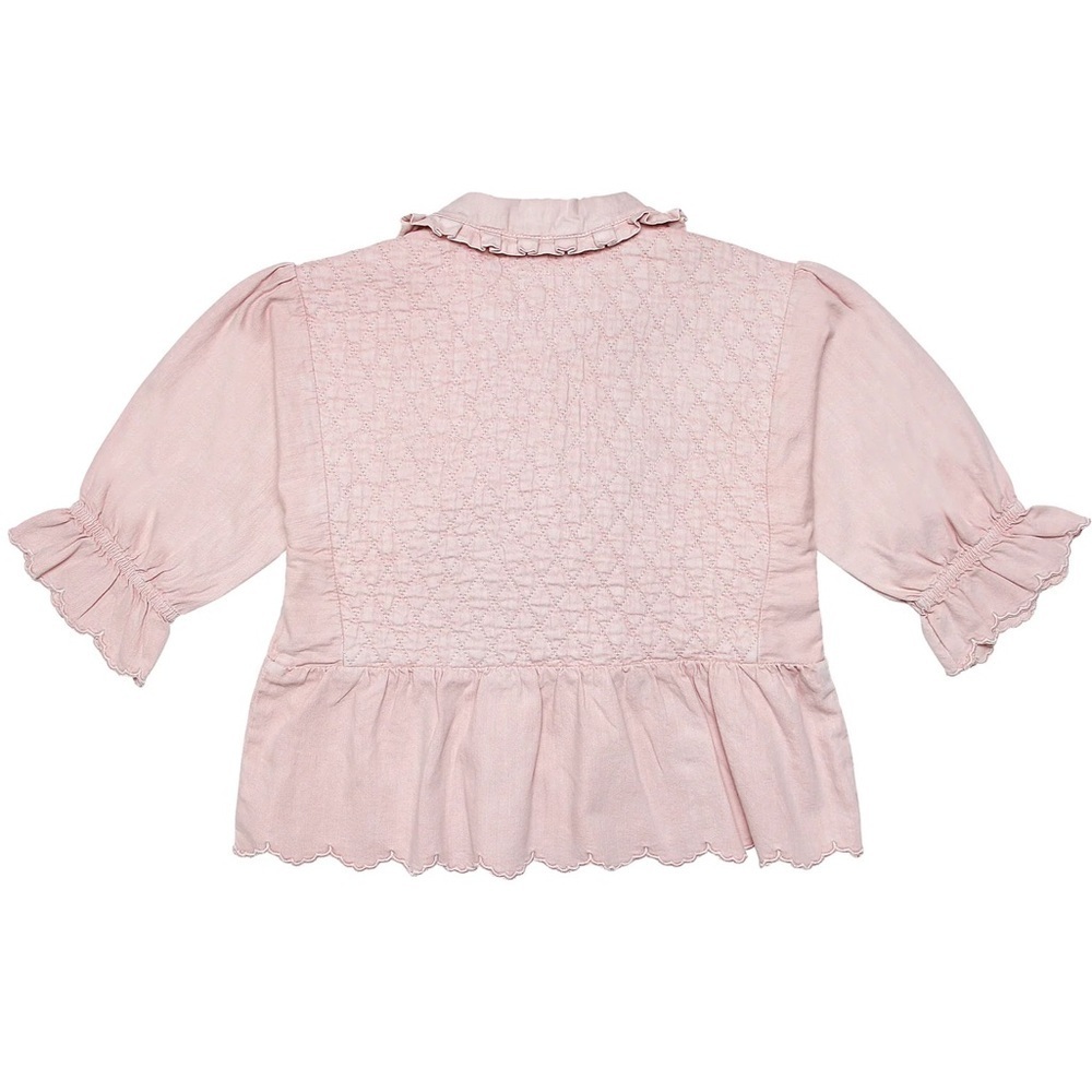 Seventy + Mochi Heidi Blouse NWT with Quilted Detail in Pink Dawn - Picture 6 of 9